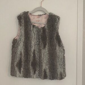 Cat & Jack Charcoal Faux Fur Vest